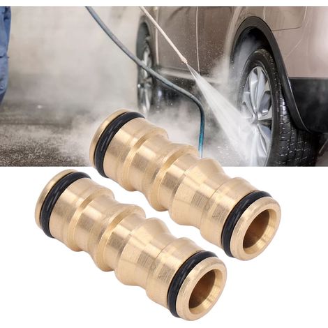 2 Pièces Raccord de Tuyau en Laiton Mâle à Mâle, Connexion Rapide pour Tuyau Flexible, Kit de Raccordement 1/2 Pouce
