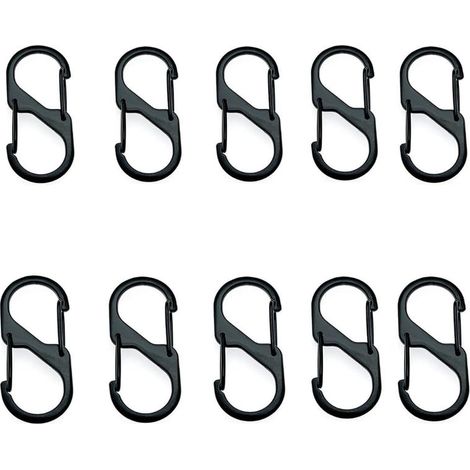 Lot de 10 Pièces S Forme Mousqueton Clips Mousquetons en Forme de S Double Mousqueton D'ouverture en Métal Mousqueton. (1/5)