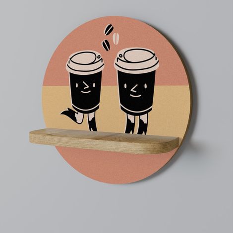 JOYFUL COFFEE Rundes Regal (1/5)