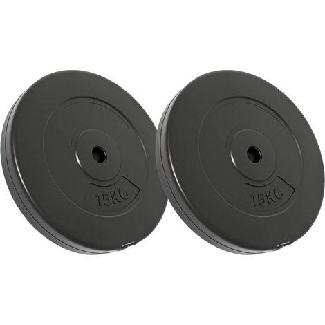 Plaques de poids 2 pcs 30 kg Béton