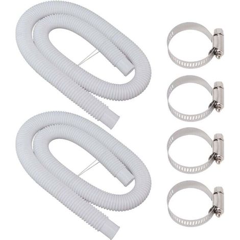 Tuyaux de piscine de rechange et colliers de serrage avec colliers de serrage pour pompe de piscine de 300, 330, 530, 300, 300 et 3000 gallons (1/4)