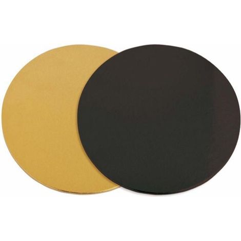 12 supports à gâteaux ronds doré-noir Ø 24 cm