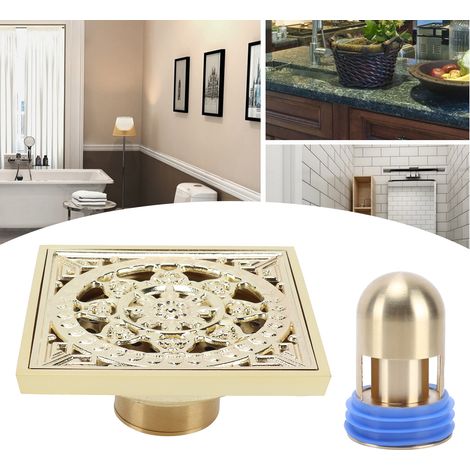 Kit de siphon de sol désodorisant en cuivre anti-odeurs pour toilettes et salles de bains (type profond) pour la maison ou l'hôtel. (1/5)