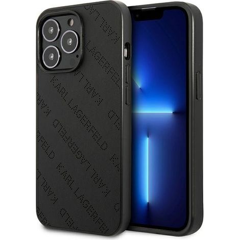 Custodia per iPhone 13 Pro con stampa traforata Karl Lagerfeld (nera) (1/5)