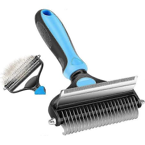 Peigne de toilettage professionnel pour animaux à poils longs et courts, à double denture, outil de démêlage pour chiens, chats et lapins, brosse de toilettage, râteau de démêlage (1/5)