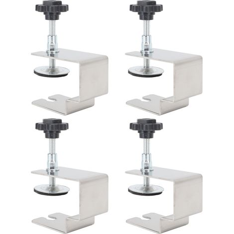 Lot de 4 pinces de fixation pour panneaux de tiroir, en acier inoxydable, en forme d'arc. Pinces de fixation pour façades de tiroir. (1/5)