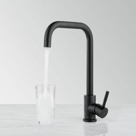 Robinet de Cuisine Nacrée Noire Mitigeur d'evier Pivotant 360° Flexible Robinetterie de Cuisine en 304 Acier Inox Peinture Cuisson Résistant à la Corrosion (1/5)