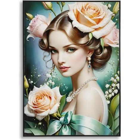 Wandtafel mauro ferretti weibliches porträt schwarz 72x102 cm
