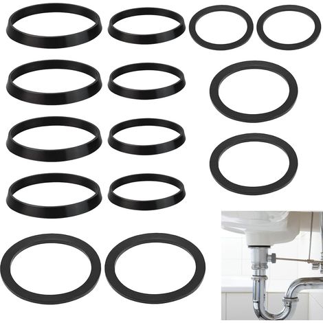 14 Pièces Joints De Vidange De Lavabo ， Joints Siphon De 1/4" (32 Mm) ＆ 1/2" (40 Mm) Pour Joint Siphon Evier，Joint Siphon，Tuyau D'Évier De Cuisine，8 Coin Et 6 Plats