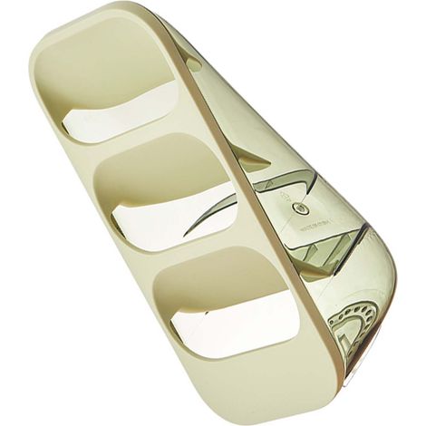 Porte-baguettes et porte-couteaux mural en plastique, support pour planche à découper, cage à baguettes, couvercle de casserole intégré, vert trois couches. (1/5)
