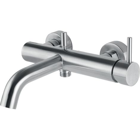 Rubinetto Miscelatore Monocomando Vasca con Deviatore in Acciaio Inox Satinato Nilo (1/2)