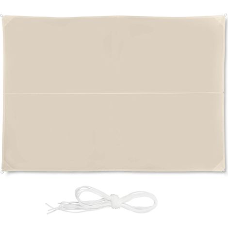 Vela de sol rectangular beige (1/5)