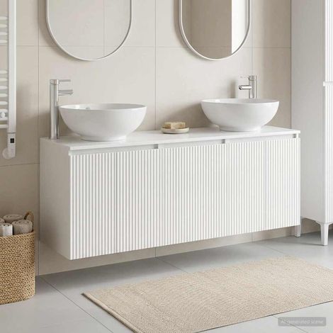 vidaXL Juego de Muebles de Baño 3 uds. Blanco Brillante (1/5)