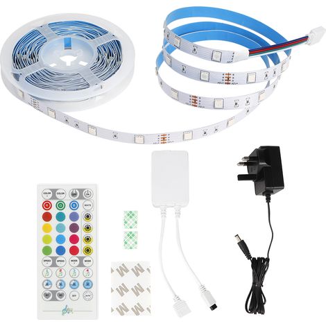 Lumière à bande LED 5M 5050 150LED pour Alexa/Google Home, ruban lumineux intelligent WiFi avec commande vocale, musique, prise UK 100-240V (1/5)