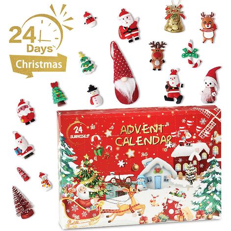 Autre décoration pour Noël, minuteries décorations ensemble compte à rebours de l'avent calendrier jours calendrier de noël 24 pendentif arbre de noël maison bricolage (1/5)