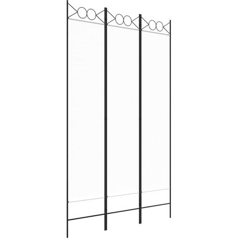 Biombo divisor de 3 paneles de tela blanco 120x200 cm vidaXL