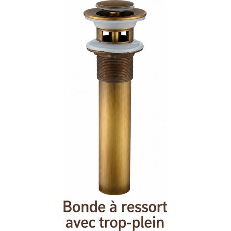 Bonde de lavabo en cuivre petit clapet pop-up antique avec trop-plein 20 × 6 × 6 cm 400 g – Livraison gratuite (1/4)