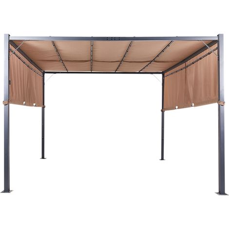 Pavillon LED PARGA Metall 310 cm 310 cm Braun