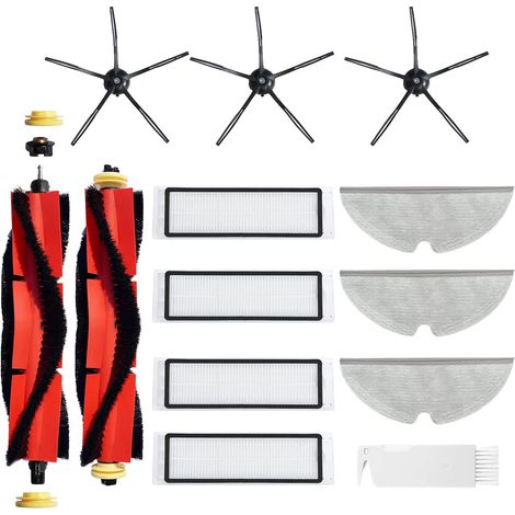 Kit De Rechange Pour Robot Aspirateur - Brosse Rouleau En Silicone - Compatible Roborock S5 S5 MAX S6 S60 S65 S50 S55 E25 E35 - 12 Pièces (1/5)