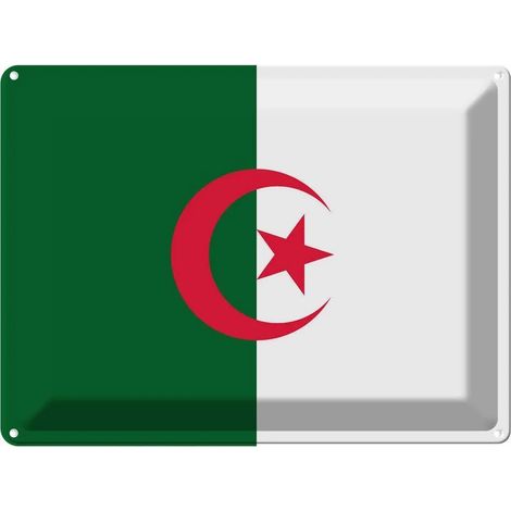 Plaque métallique 30x40 cm, blason du drapeau algérien (1/5)