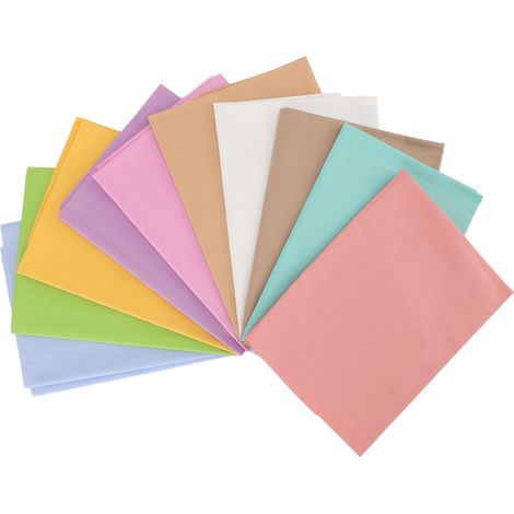 de 10 pièces de tissu sergé en coton uni pour patchwork et