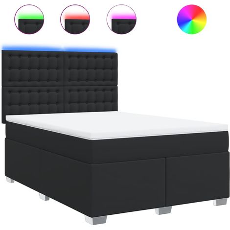 Maison Exclusive - Boxspringbett mit Matratze Schwarz 140x200 cm