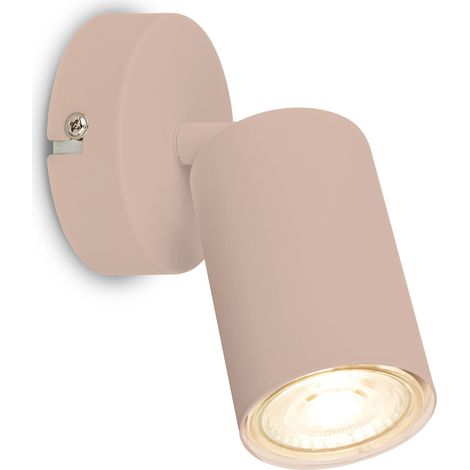 Applique murale intérieure orientable, douille GU10, max. 9 W, applique murale, chambre, appliques, lampe chambre, 8 x 8,5 cm, Beige (1/5)