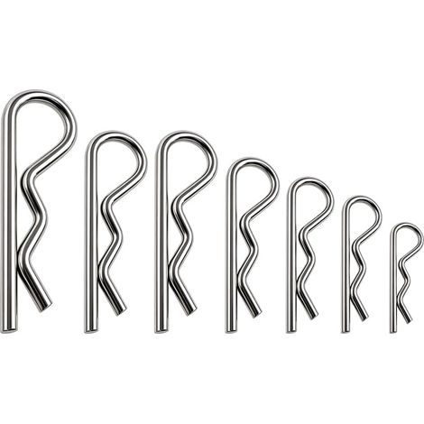 Lot de 100 clips en R, goupilles fendues en acier inoxydable 304, clips de retenue pour entretien de voitures, camions, petits moteurs et tondeuses à gazon (1/4)