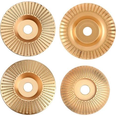 4Pcs Disque Bois Meuleuse en Bois en Carbure de Tungstène pour Façonner, Meuler et Couper - Compatible avec Meuleuses d'angle 115 mm ou 125mm (1/4)