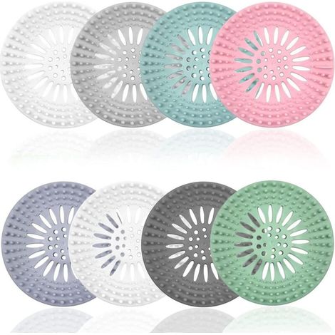 8 Stück Silikon Haarfilter, Universelles Drainageschutzgerät, Kann im Badezimmer, in der Badewanne, in der Küche, als Haarfilter verwendet werden (1/5)