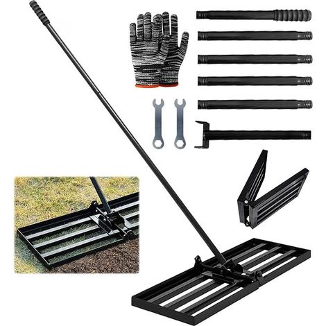 Leveling Rake with Handle, Lawn Squeegee 76 x 25 cm, Lawn Leveler, Garden Lawn Squeegee, Lawn Level Tool for Garden Farm Lawn Leveling Rake (1/2)