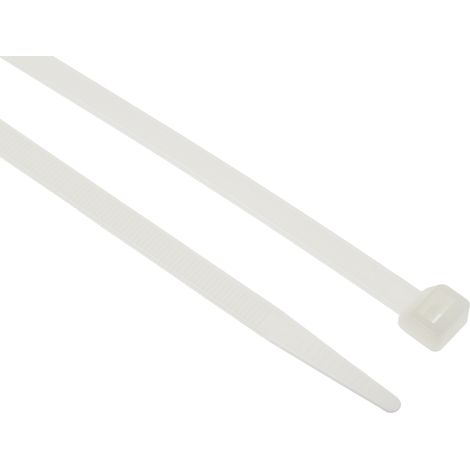 Serre-câble RS PRO Naturel en Nylon 66, 380mm x 7,6 mm ( Prix pour Sachet de 100 )