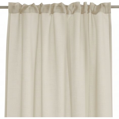 SACASA - Rideau à galon fronceur Voilage Beige 140x280cm VESKARA (1/4)