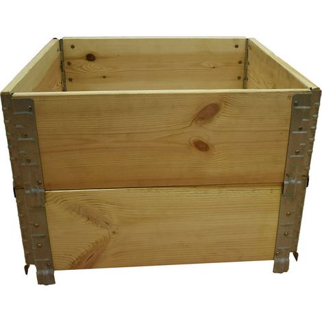 Carré potager en bois naturel 600x600mm hauteur 390mm (1/3)