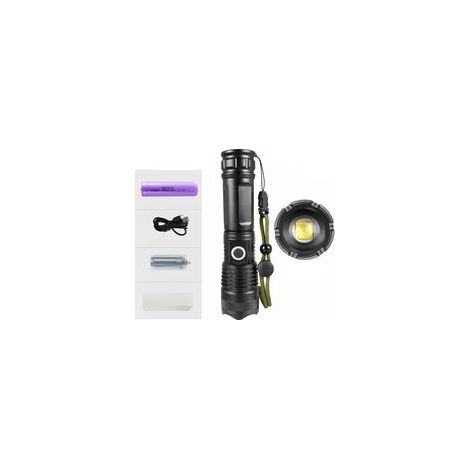 XHP50.2 USB Rechargeable LED Flashlight, 5000 Lumens, IP65 Waterproof, Aluminum, 6800mAh, 5 Powerful Lighting Modes (1/5)