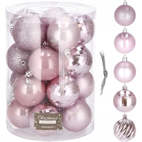 PALLINE DI NATALE ROSA SET 20 PZ PER LE FESTE
