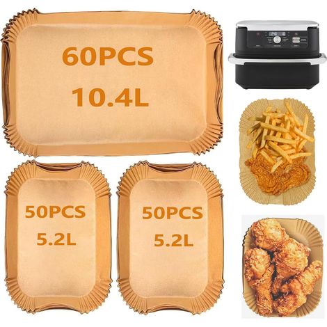 160 Stück Air Fryer Papiere Ninja AF500EU/AF500EUCP, hitzebeständig, Einweg-Air Fryer Papier Zubehör Schale für Ninja Foodi Flex 10,4L/Cosori Air Fryer 10L