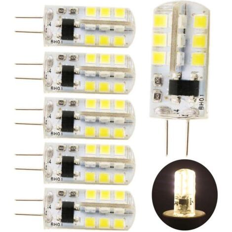 5er-Pack G4 LED-Lampen, 220 V Wechselstrom, 3 W, LED-/Halogenlampe, warmweißes Licht 3000 K. Geeignet für Haushalte und Haushaltsgeräte.
