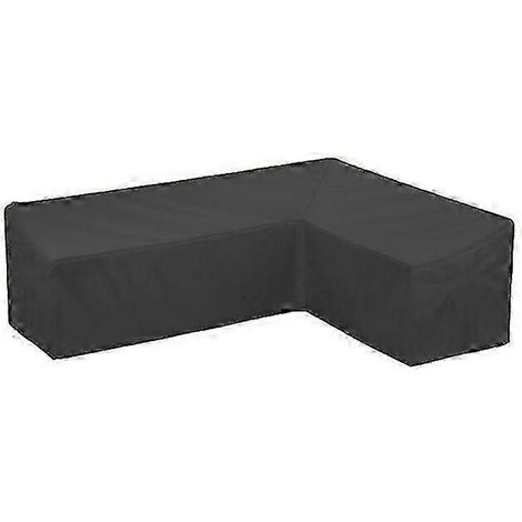 Housse de canapé d'angle de jardin en forme de V, imperméable, en tissu Oxford, pour mobilier de jardin, noire - 270 x 270 x 90 cm (1/4)