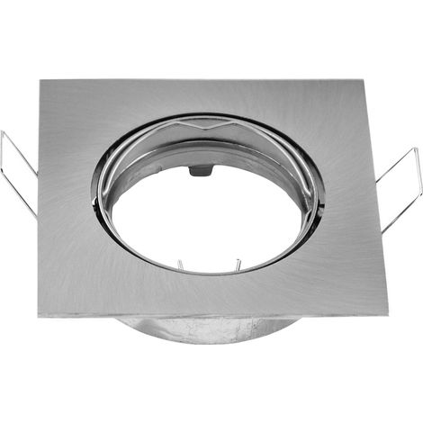 Portafaretto orientabile GU10 / MR16 da incasso 83x83mm Acciaio satinato Quadrato 1 posto Novaline