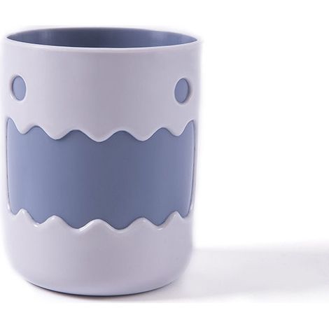 Gobelet pour bain de bouche avec motif de monstre mignon et coloré assorti, support de brosse à dents, gobelet de salle de bain, gobelet de brossage à dents, plastique (1 pièce, gris) (1/5)
