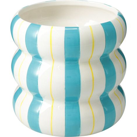 Cache-pot en céramique à rayures LINJE, 14 cm (1/3)