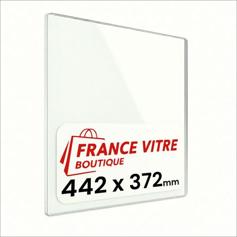 442 x 372 x 4 mm - Vitre de cheminée pour insert et poêle à bois - verre de rechange - France Vitre - jusqu'à 800°C - 372 x 442 x 4 mm (1/5)