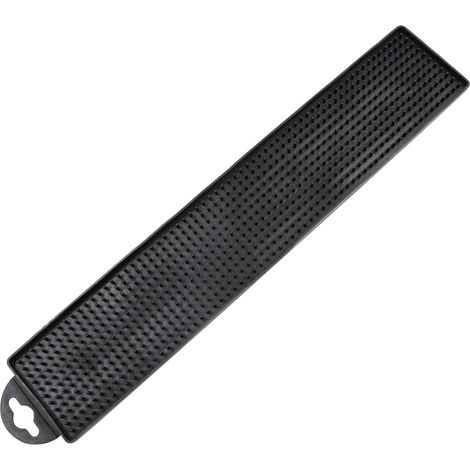 Schmale Silikon-Abtropfmatte – Seifenschale, Geschirrabtropfschale, Flaschenabtropfmatte, Schneidebrett, Bürstenabtropfschale, rutschfest, faltbar, schwarz, 42 x 8 cm (1/5)