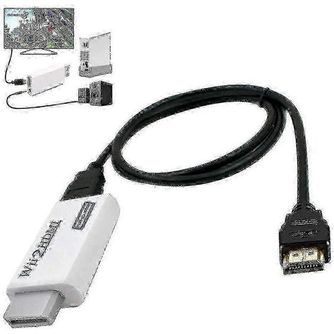 Adaptateur convertisseur Wii vers HDMI avec un câble haute vitesse de 1,5 mètre, adapté aux jeux sur téléviseur HD. (1/5)