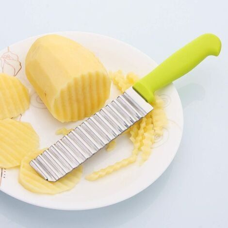 Affettatrice ondulata per verdure, affettatrice per patate, taglia patatine fritte, coltello ondulato per patatine, insalate, fai da te (1/4)