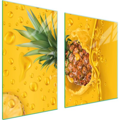 Assiette en verre et planche à découper ananas 100x52 (1/5)