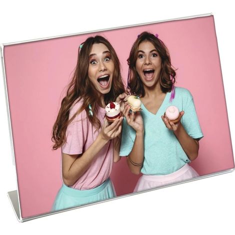 Cadre Photo Autoportant Acrylique Transparent 10x15 cm, format horizontal, 1 photo par cadre, Pour Chambre Bureau Salon, Boutique Transparent