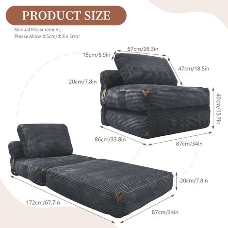 Fauteuil individuel avec rangement intégré et franges décoratives, fauteuil d’appoint confortable pour salon et chambre (1/5)