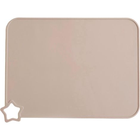 Sets de table souples en silicone pour bébé, résistants à la chaleur et épais, pour l'alimentation des tout-petits (gris/marron). (1/5)